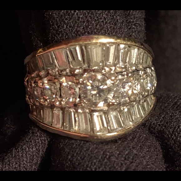 3 Ct Yellow Gold Diamond Cocktail CHRISTMAS GIFT - Picture 3 of 16